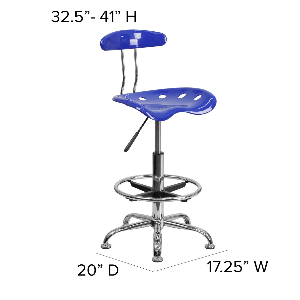 Vibrant Chrome Tractor Seat Drafting Stool