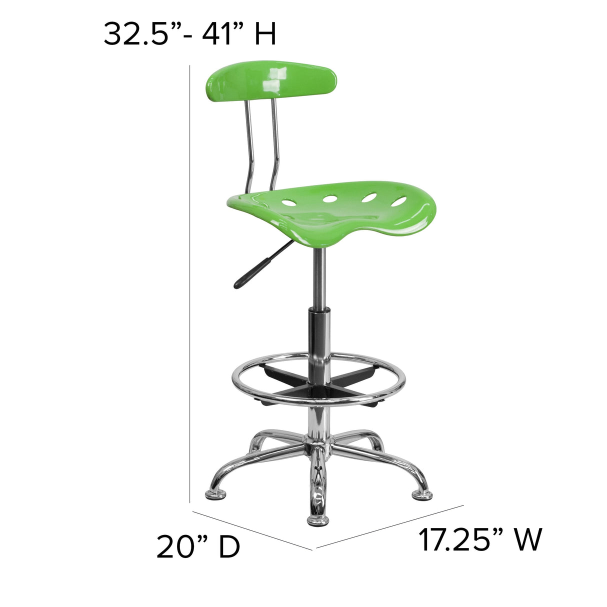 Vibrant Chrome Tractor Seat Drafting Stool