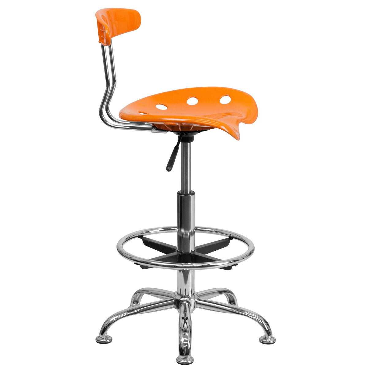 Vibrant Chrome Tractor Seat Drafting Stool