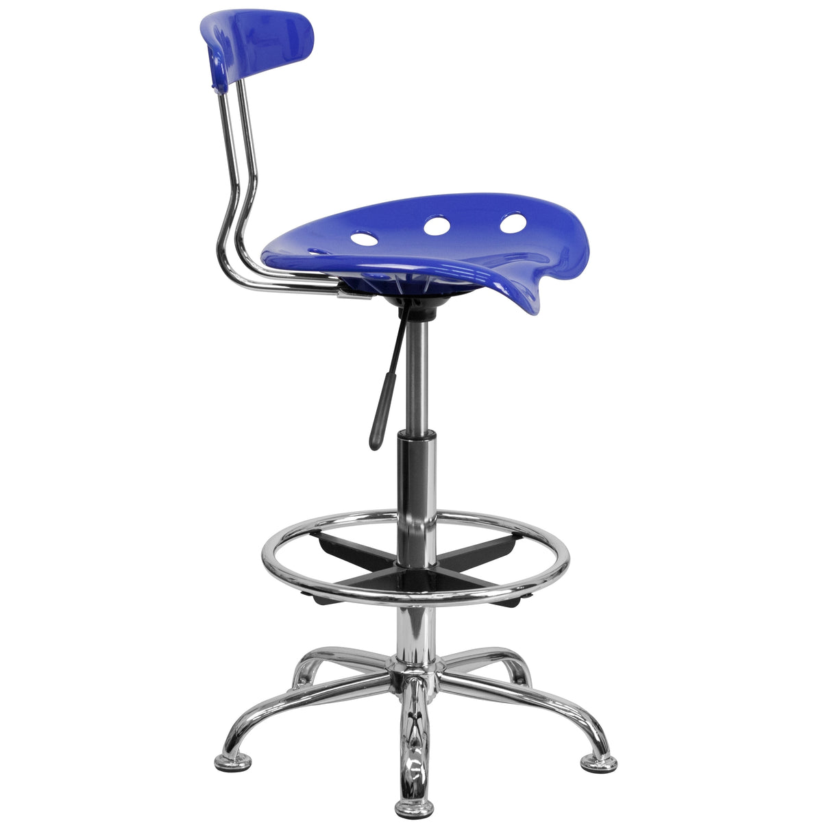 Vibrant Chrome Tractor Seat Drafting Stool