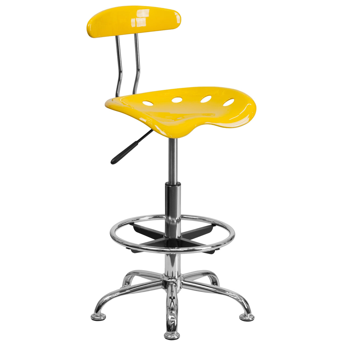 Vibrant Chrome Tractor Seat Drafting Stool
