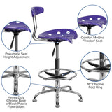 Vibrant Chrome Tractor Seat Drafting Stool