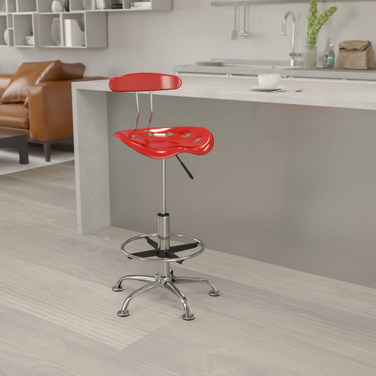Vibrant Chrome Tractor Seat Drafting Stool
