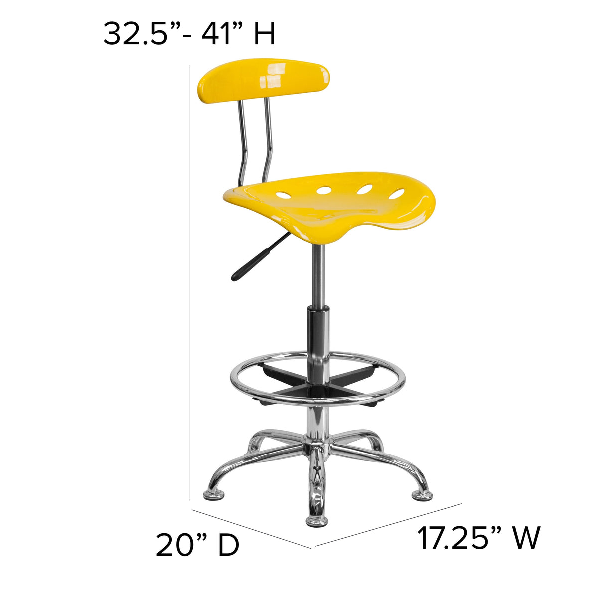 Vibrant Chrome Tractor Seat Drafting Stool