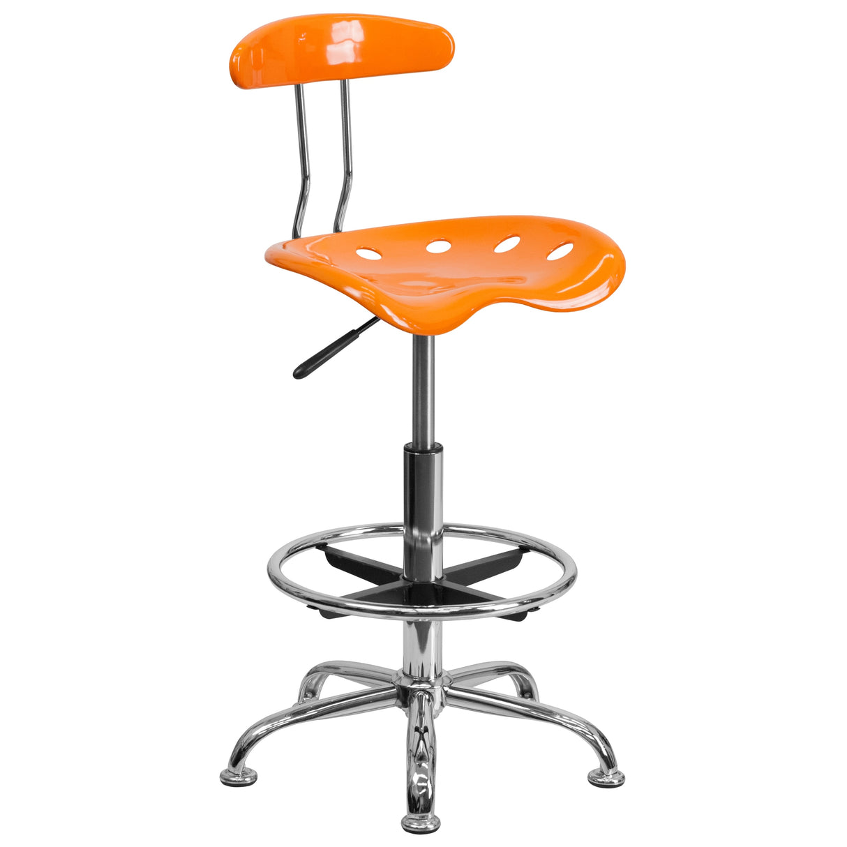 Vibrant Chrome Tractor Seat Drafting Stool