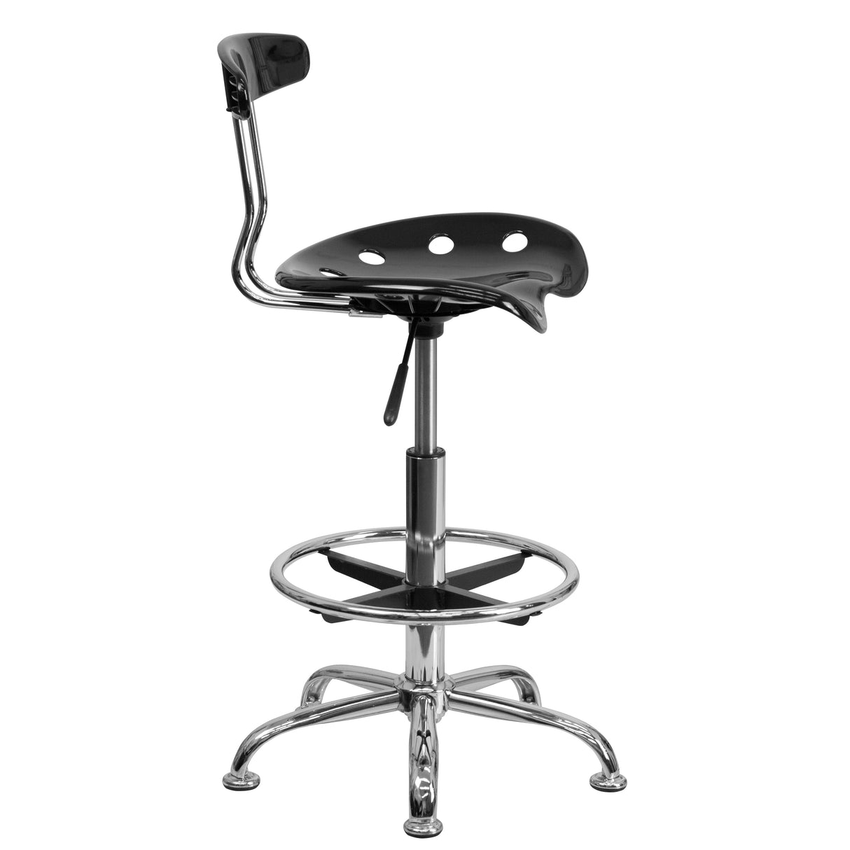 Vibrant Chrome Tractor Seat Drafting Stool