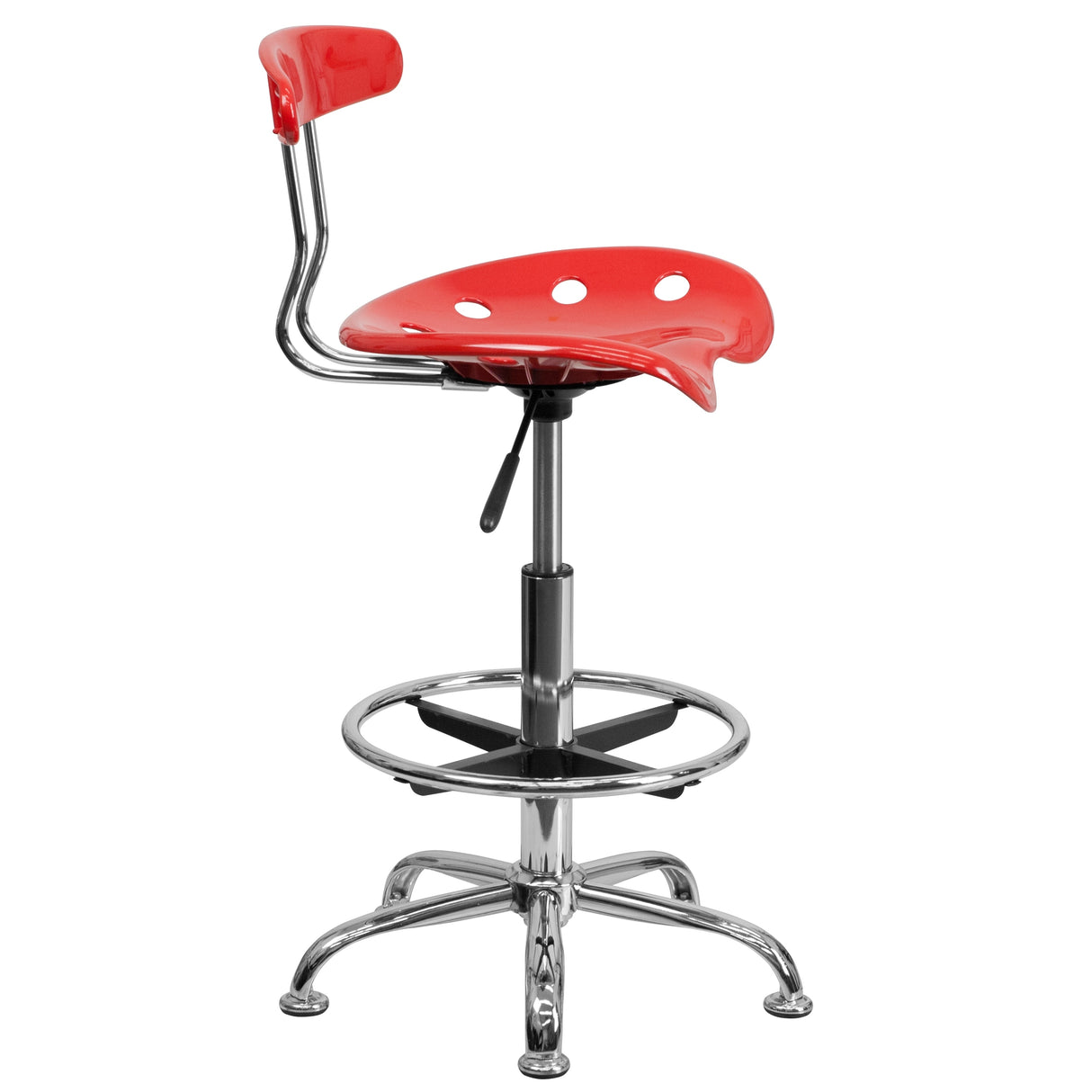 Vibrant Chrome Tractor Seat Drafting Stool