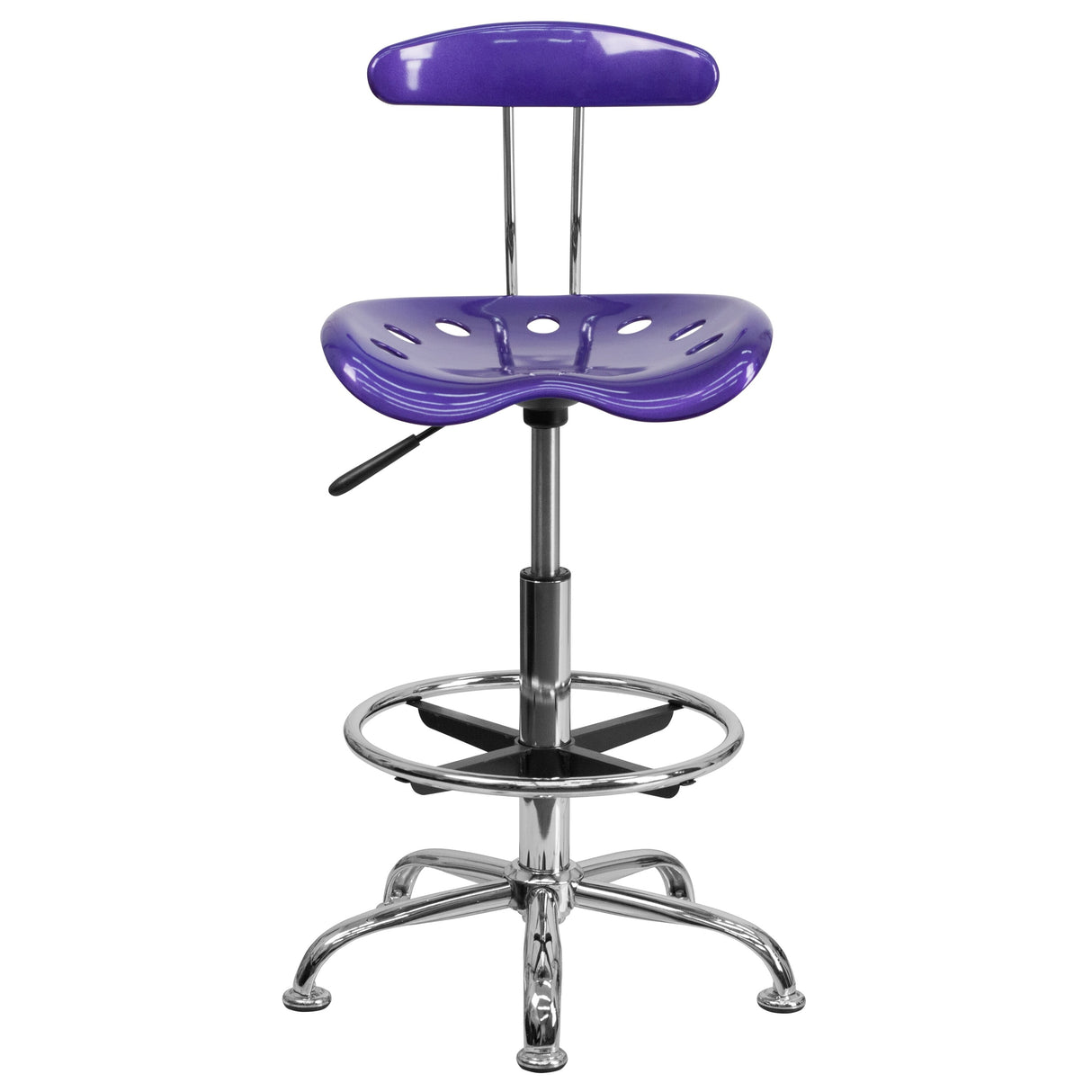 Vibrant Chrome Tractor Seat Drafting Stool