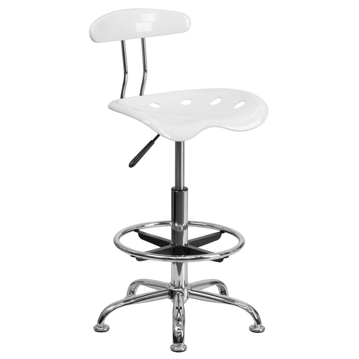 Vibrant Chrome Tractor Seat Drafting Stool