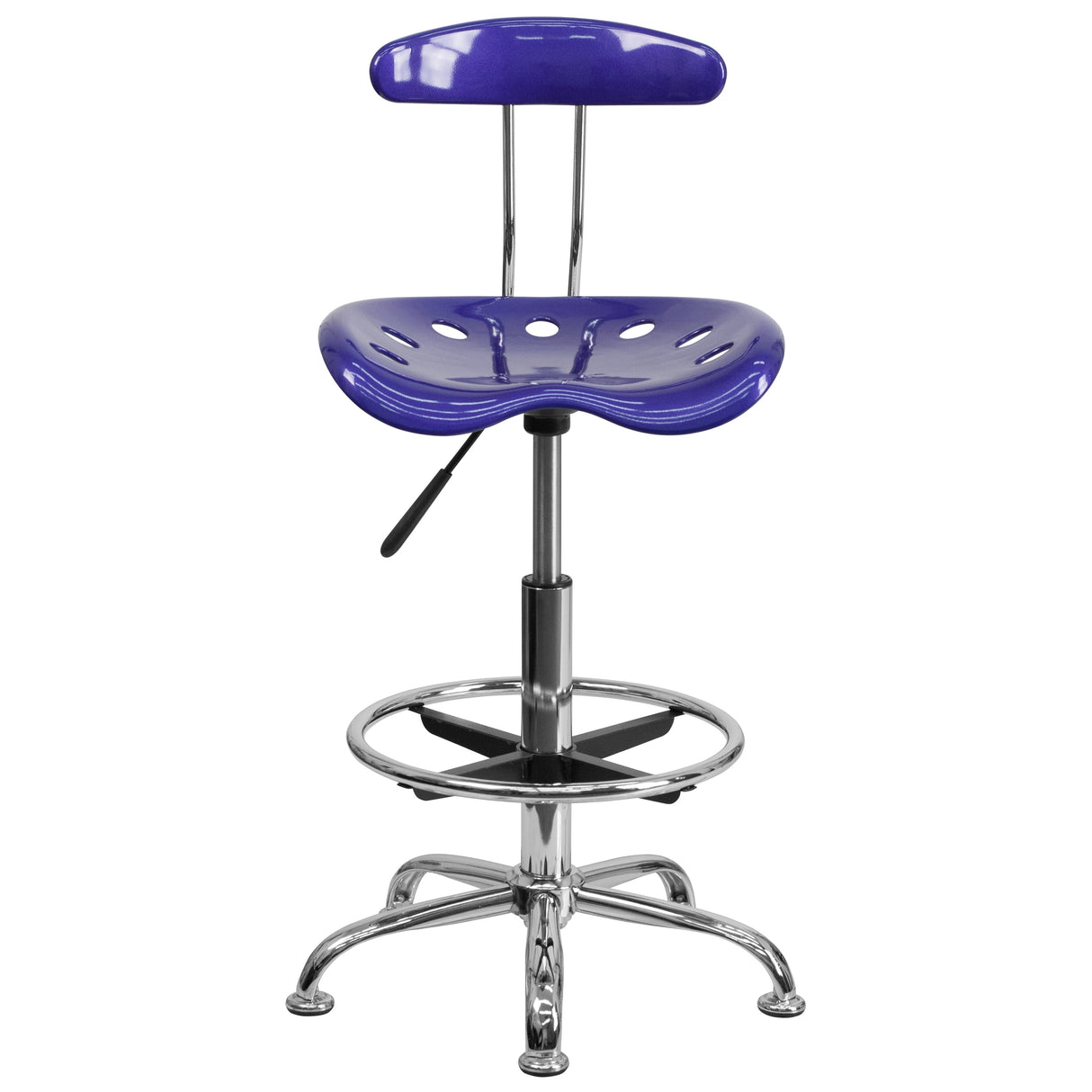 Vibrant Chrome Tractor Seat Drafting Stool