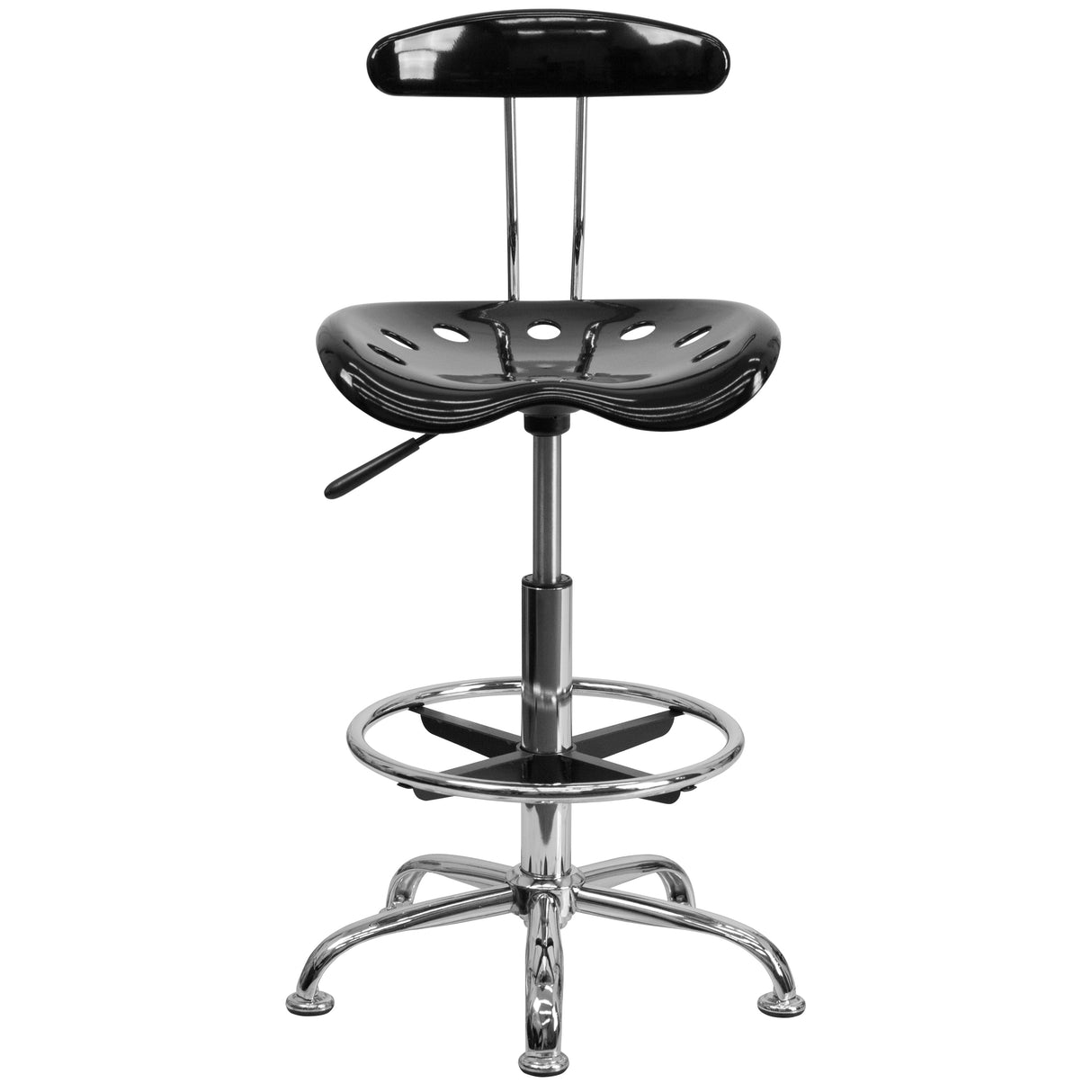 Vibrant Chrome Tractor Seat Drafting Stool