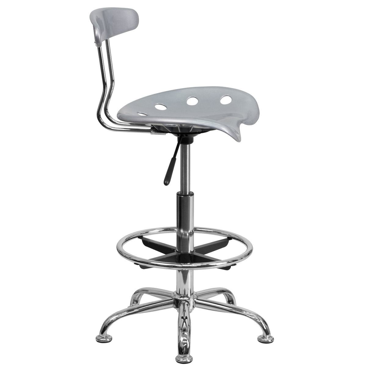 Vibrant Chrome Tractor Seat Drafting Stool