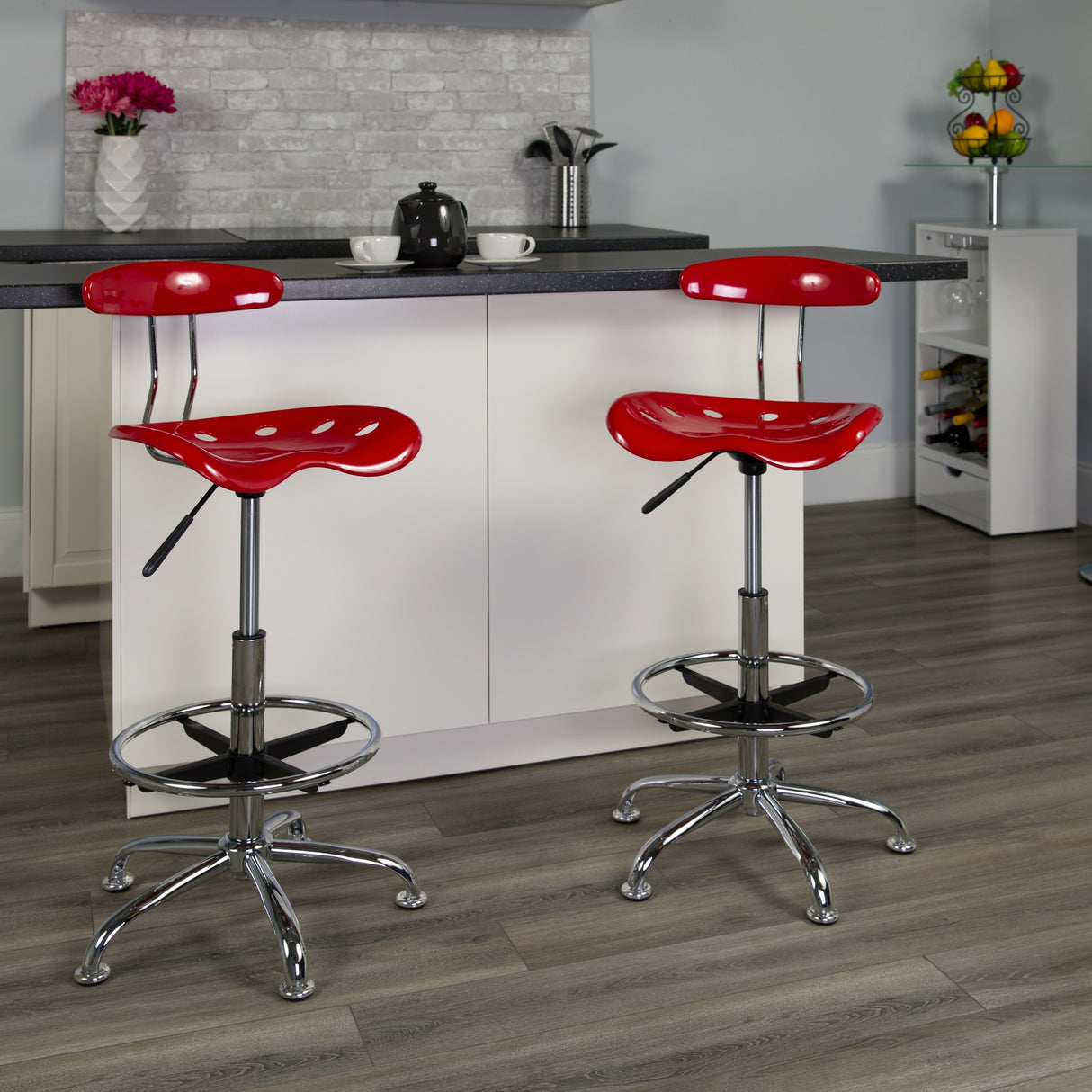 Vibrant Chrome Tractor Seat Drafting Stool