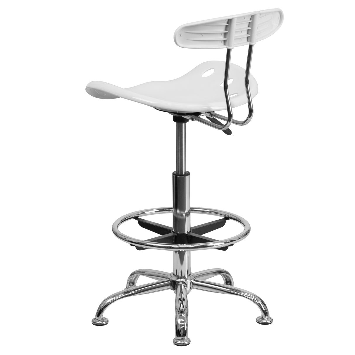 Vibrant Chrome Tractor Seat Drafting Stool