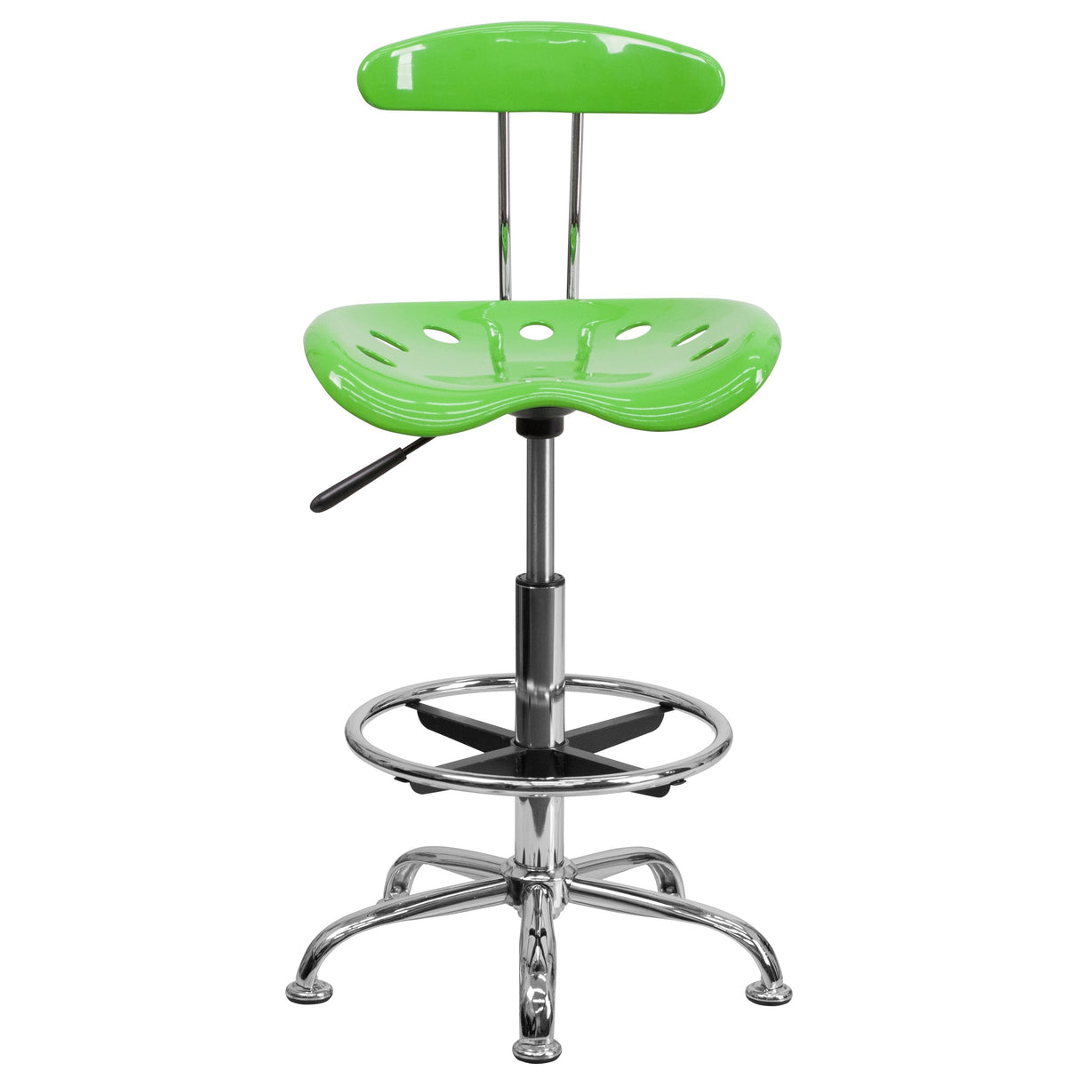 Vibrant Chrome Tractor Seat Drafting Stool
