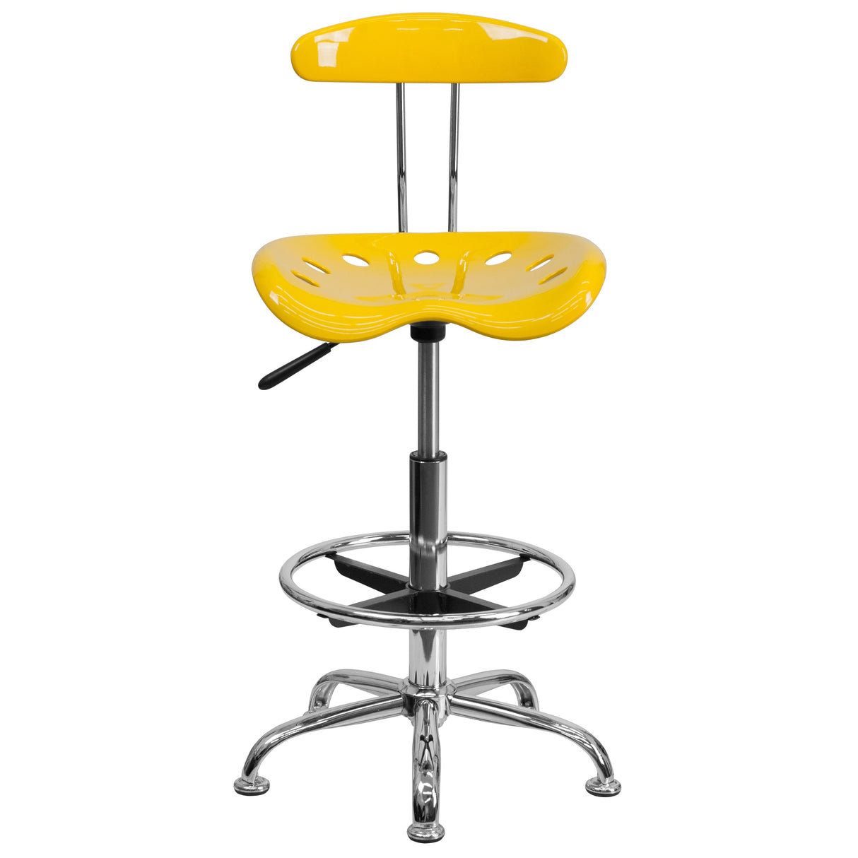 Vibrant Chrome Tractor Seat Drafting Stool