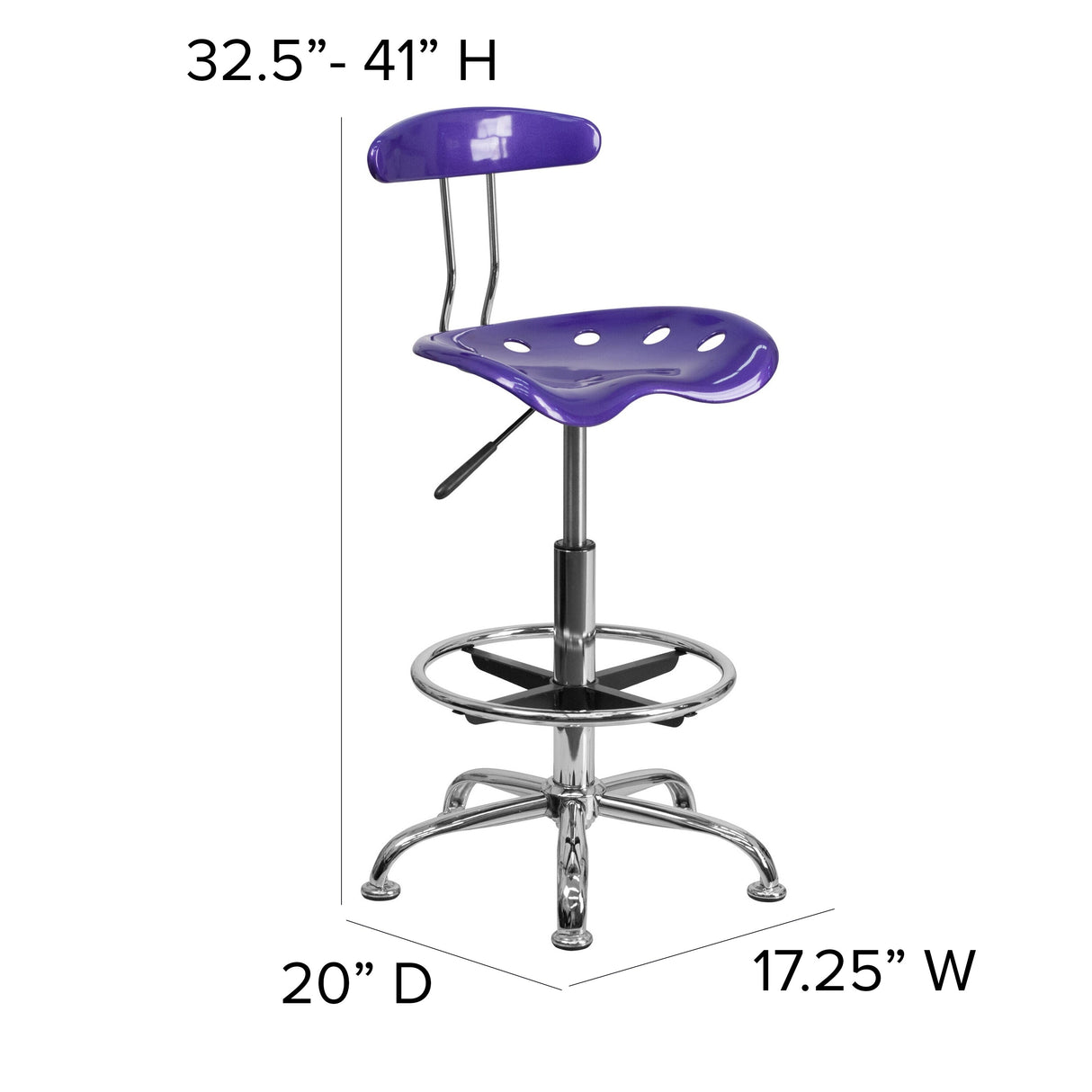 Vibrant Chrome Tractor Seat Drafting Stool