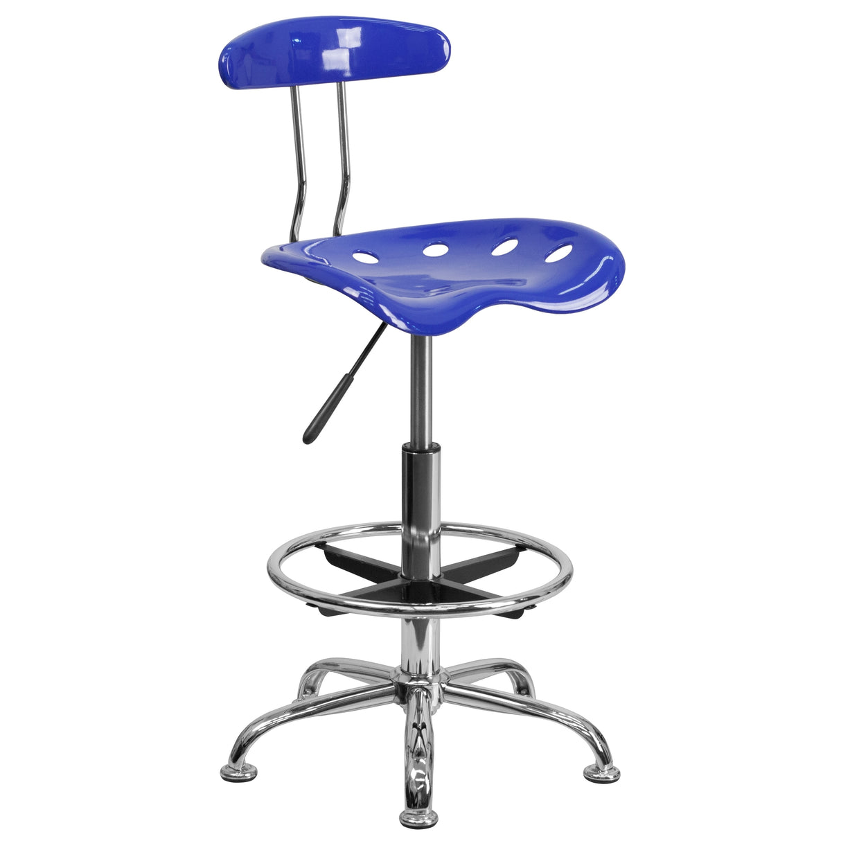 Vibrant Chrome Tractor Seat Drafting Stool