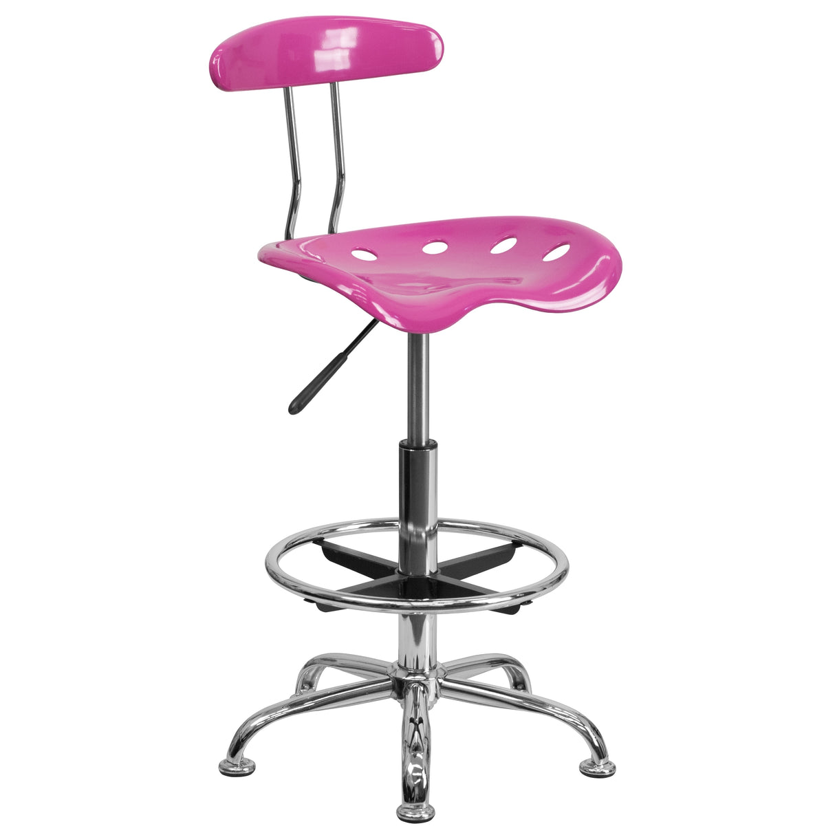 Vibrant Chrome Tractor Seat Drafting Stool