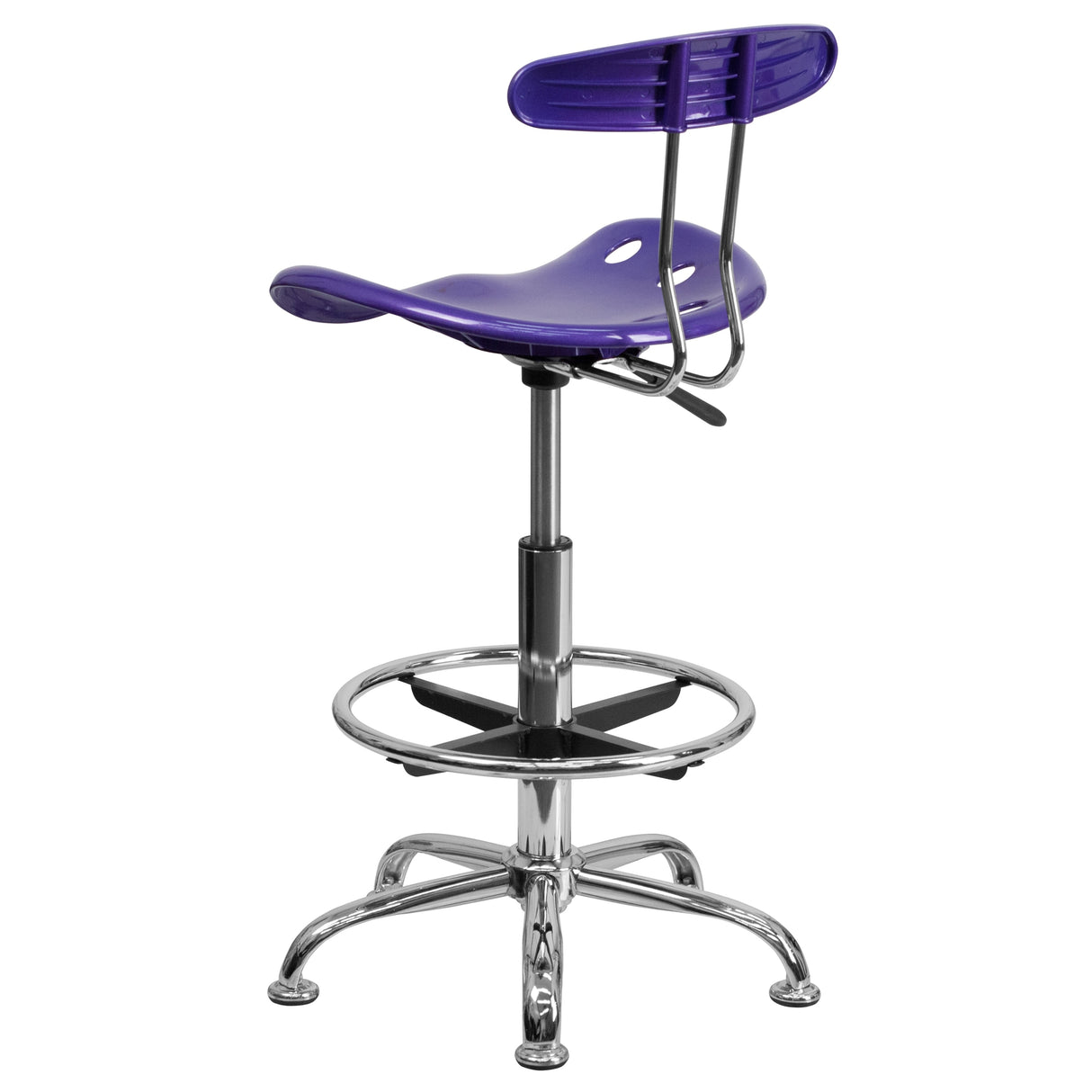 Vibrant Chrome Tractor Seat Drafting Stool