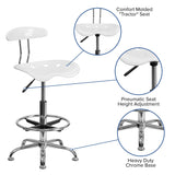 Vibrant Chrome Tractor Seat Drafting Stool