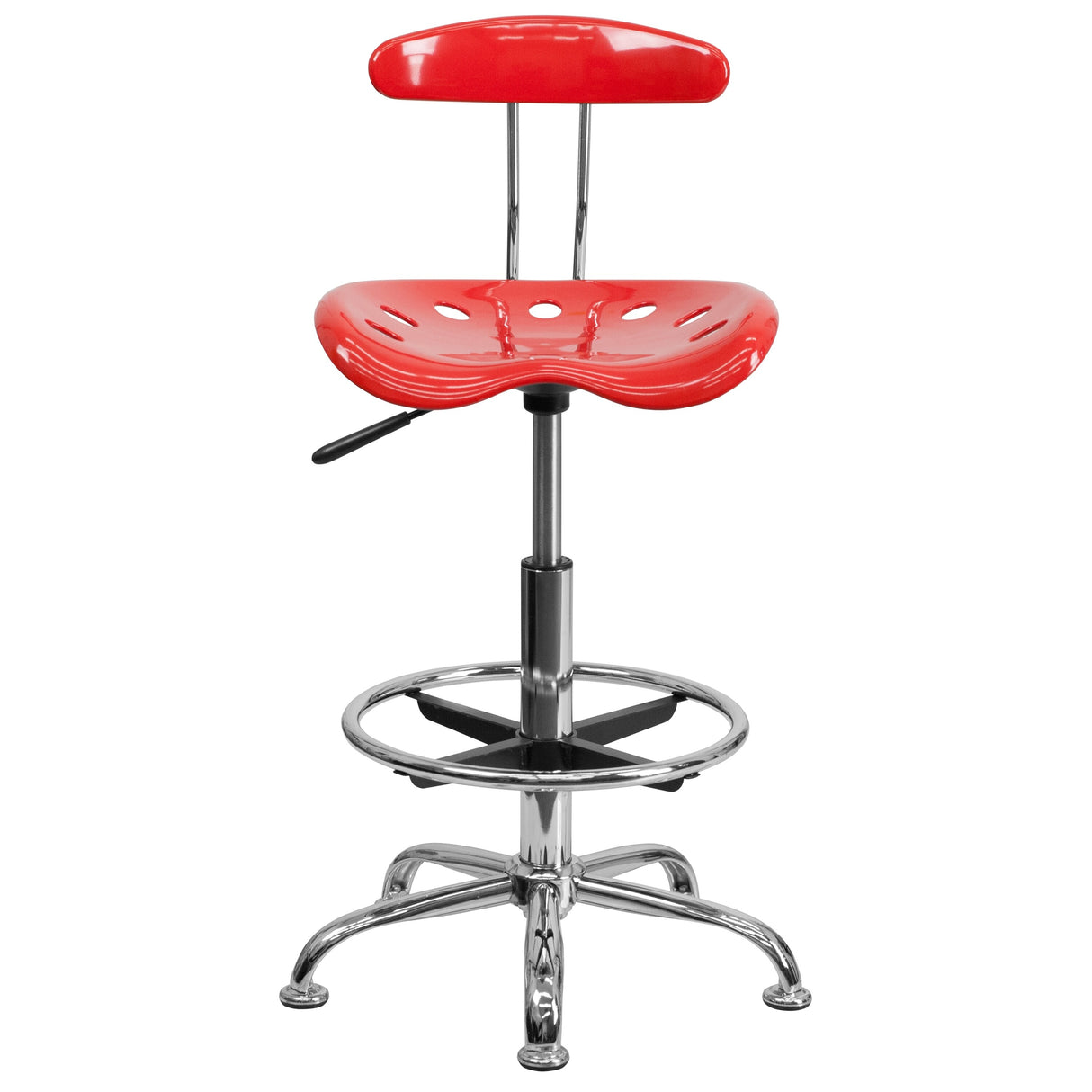 Vibrant Chrome Tractor Seat Drafting Stool