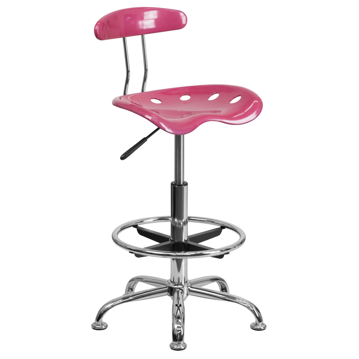 Vibrant Chrome Tractor Seat Drafting Stool