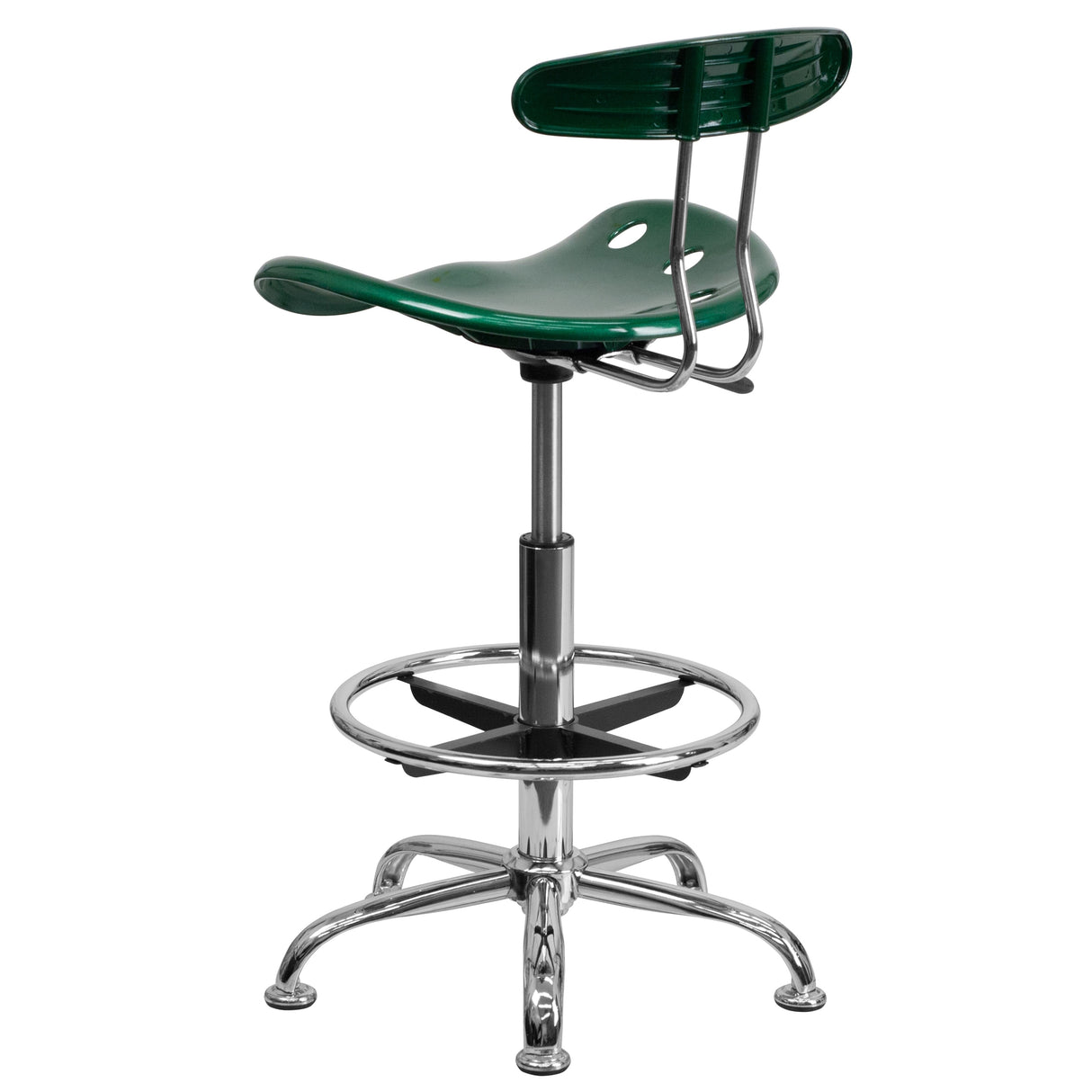 Vibrant Chrome Tractor Seat Drafting Stool
