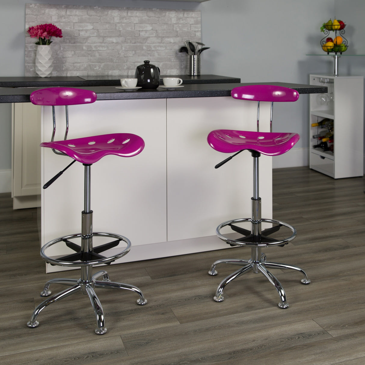 Vibrant Chrome Tractor Seat Drafting Stool
