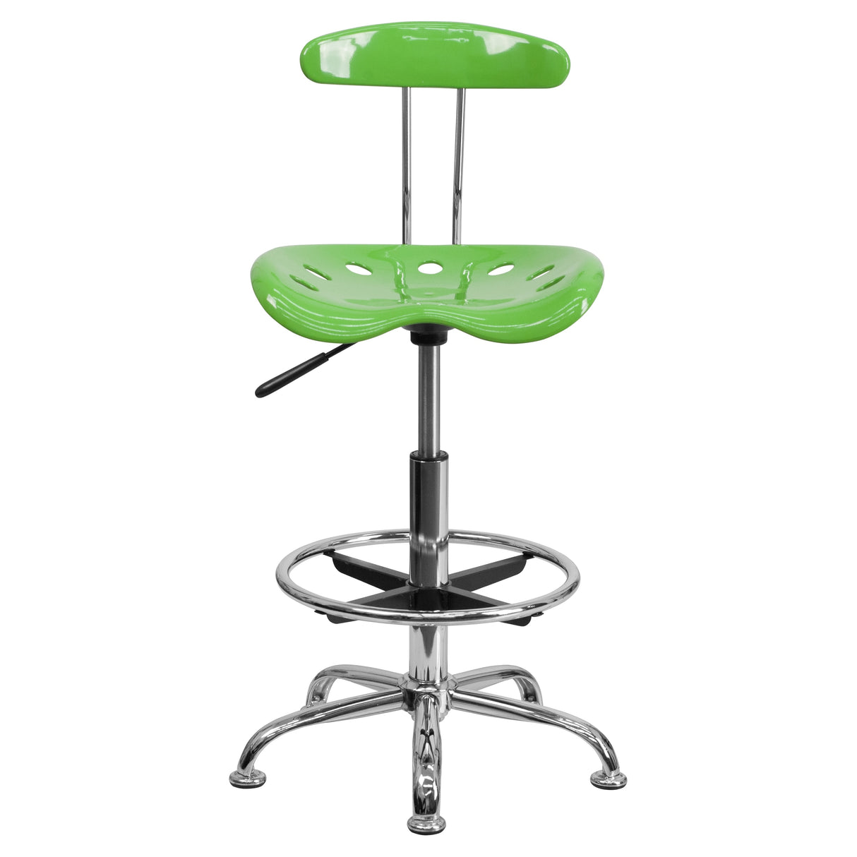 Vibrant Chrome Tractor Seat Drafting Stool