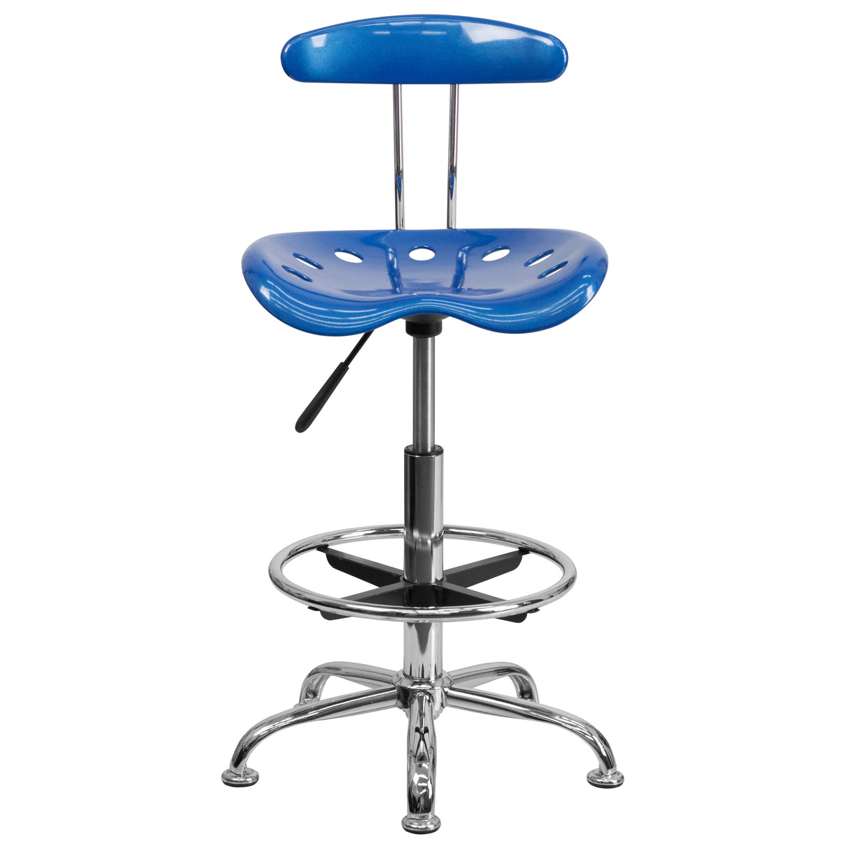 Vibrant Chrome Tractor Seat Drafting Stool