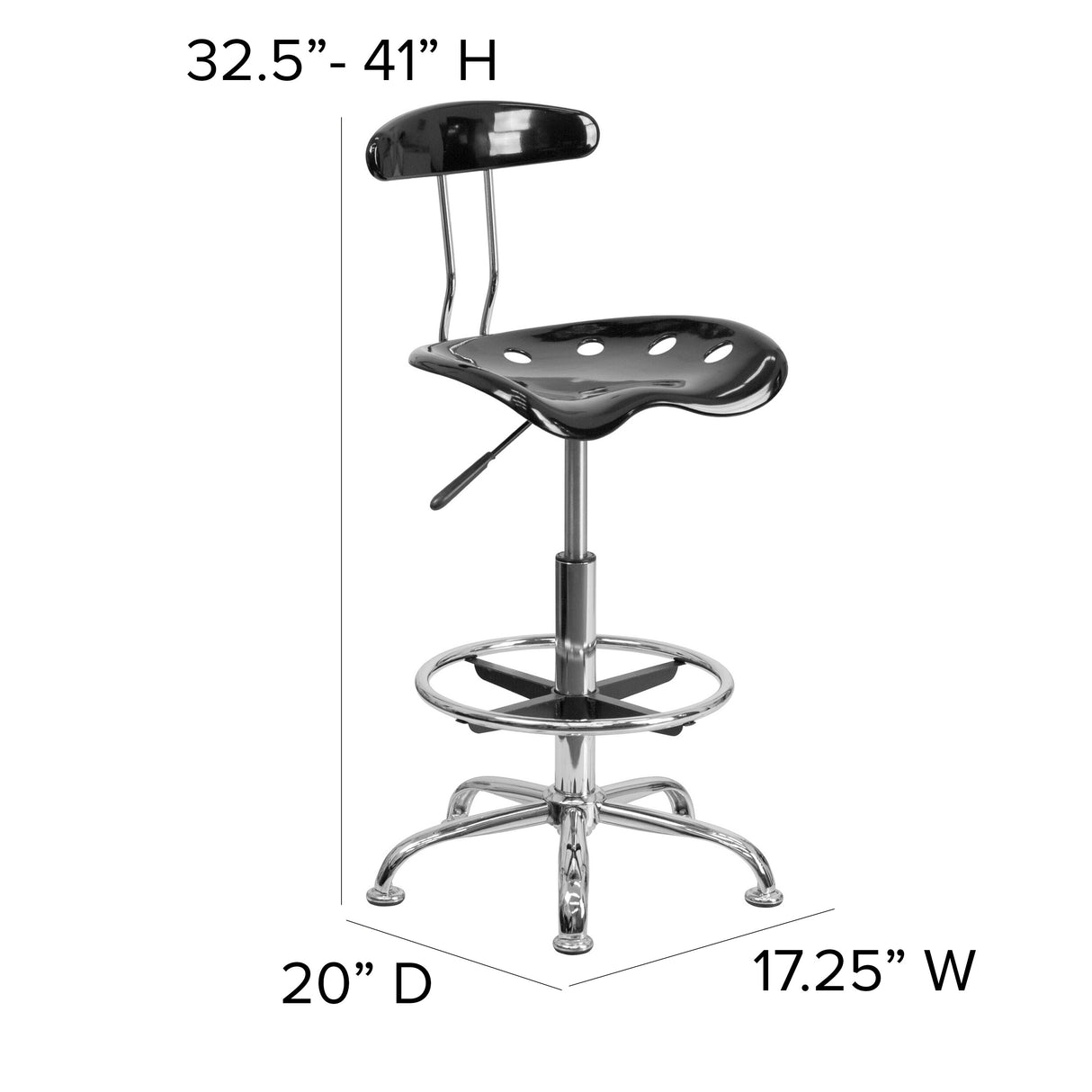 Vibrant Chrome Tractor Seat Drafting Stool