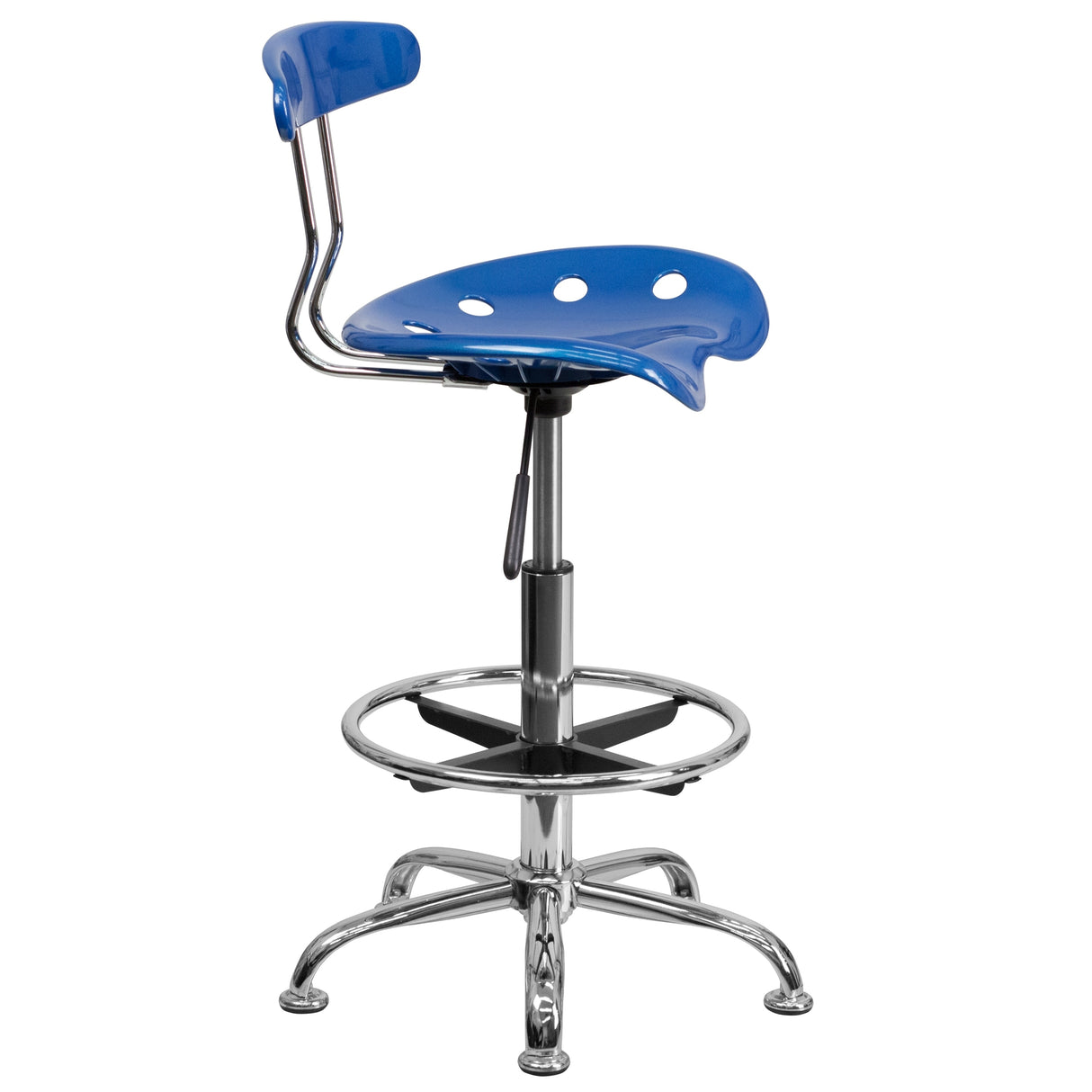 Vibrant Chrome Tractor Seat Drafting Stool
