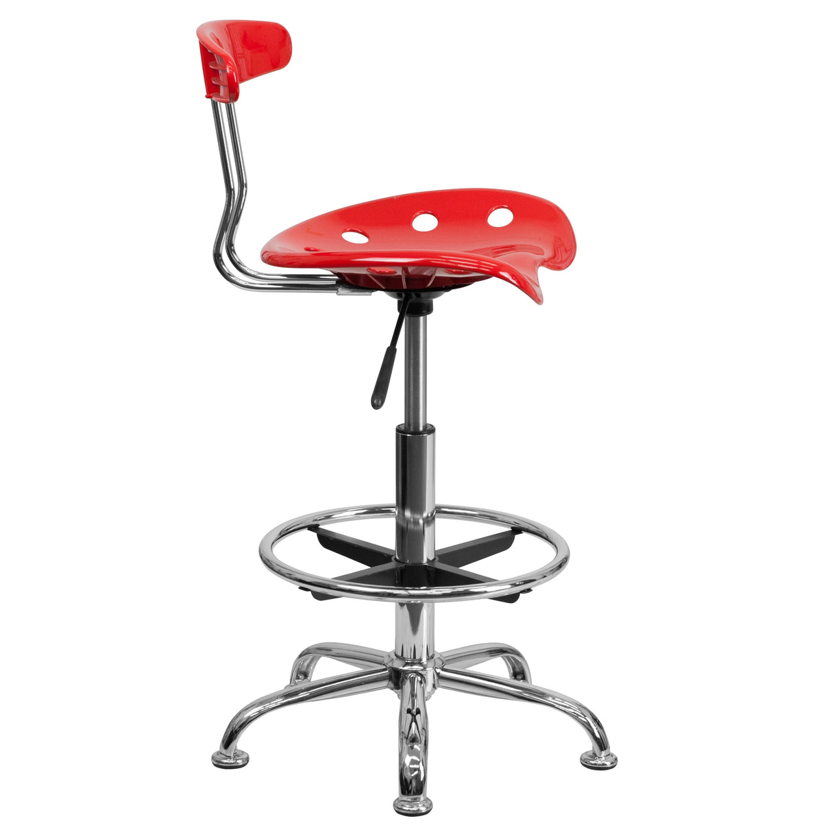 Vibrant Chrome Tractor Seat Drafting Stool