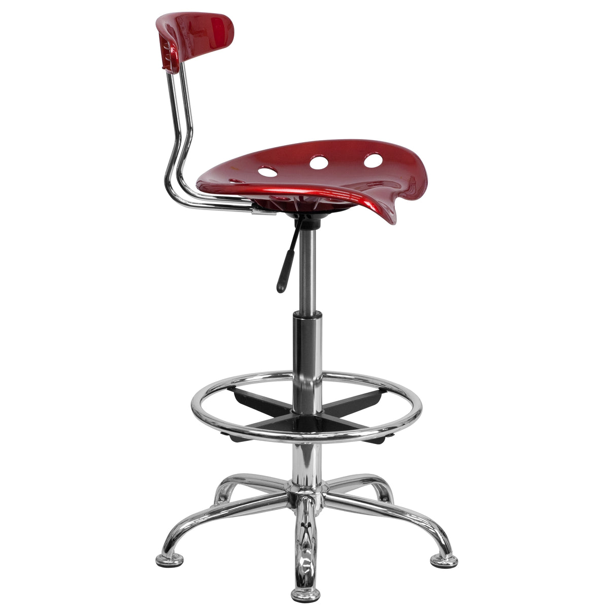 Vibrant Chrome Tractor Seat Drafting Stool
