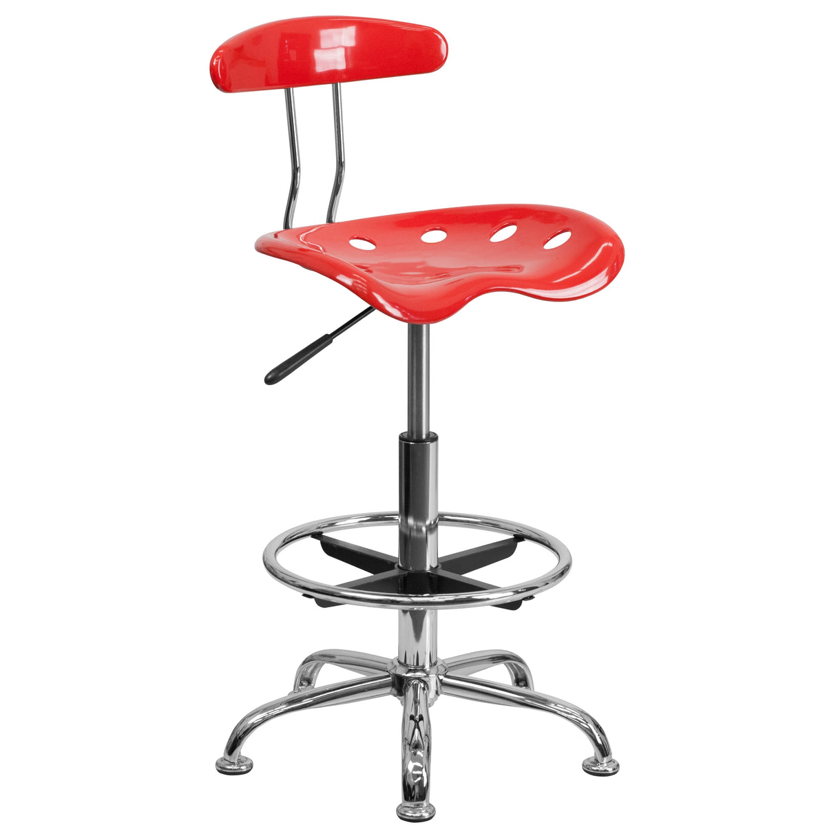 Vibrant Chrome Tractor Seat Drafting Stool
