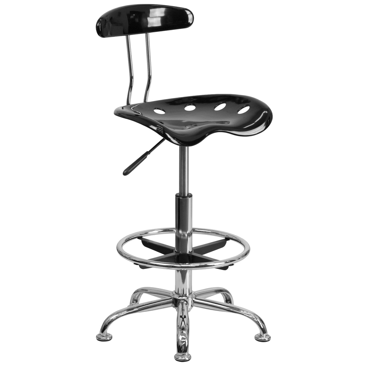 Vibrant Chrome Tractor Seat Drafting Stool