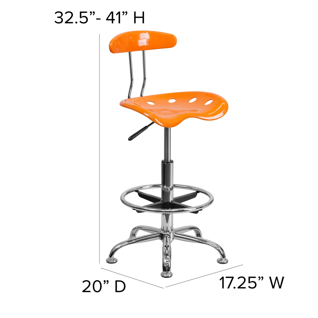 Vibrant Chrome Tractor Seat Drafting Stool