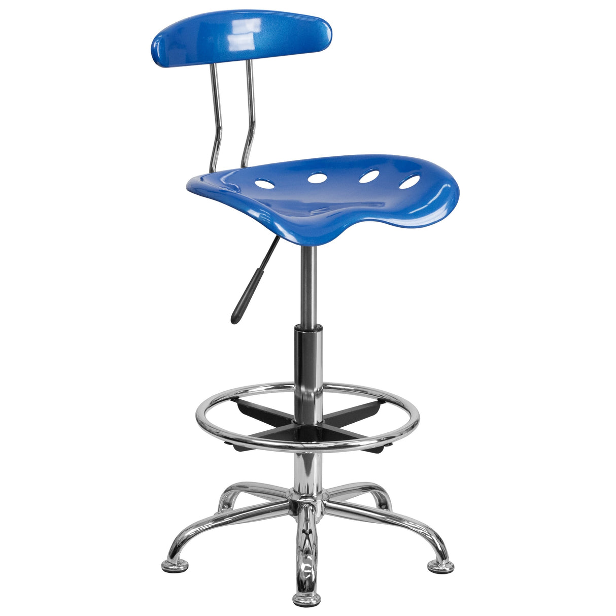 Vibrant Chrome Tractor Seat Drafting Stool