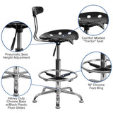 Vibrant Chrome Tractor Seat Drafting Stool