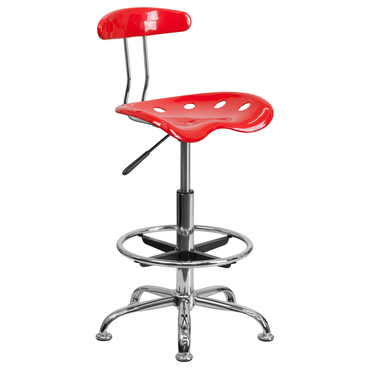 Vibrant Chrome Tractor Seat Drafting Stool
