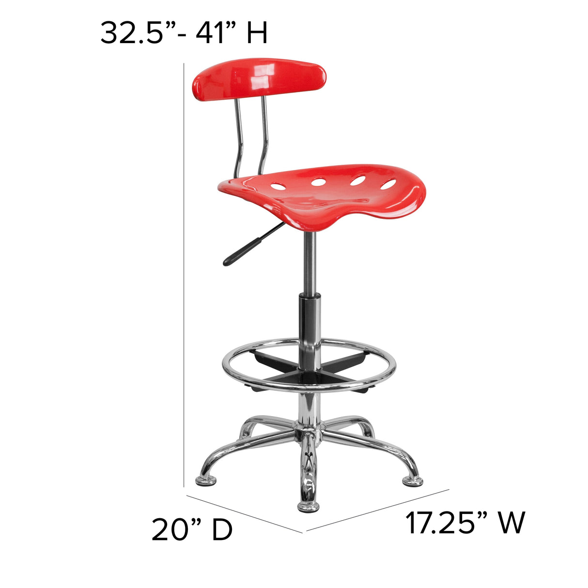 Vibrant Chrome Tractor Seat Drafting Stool