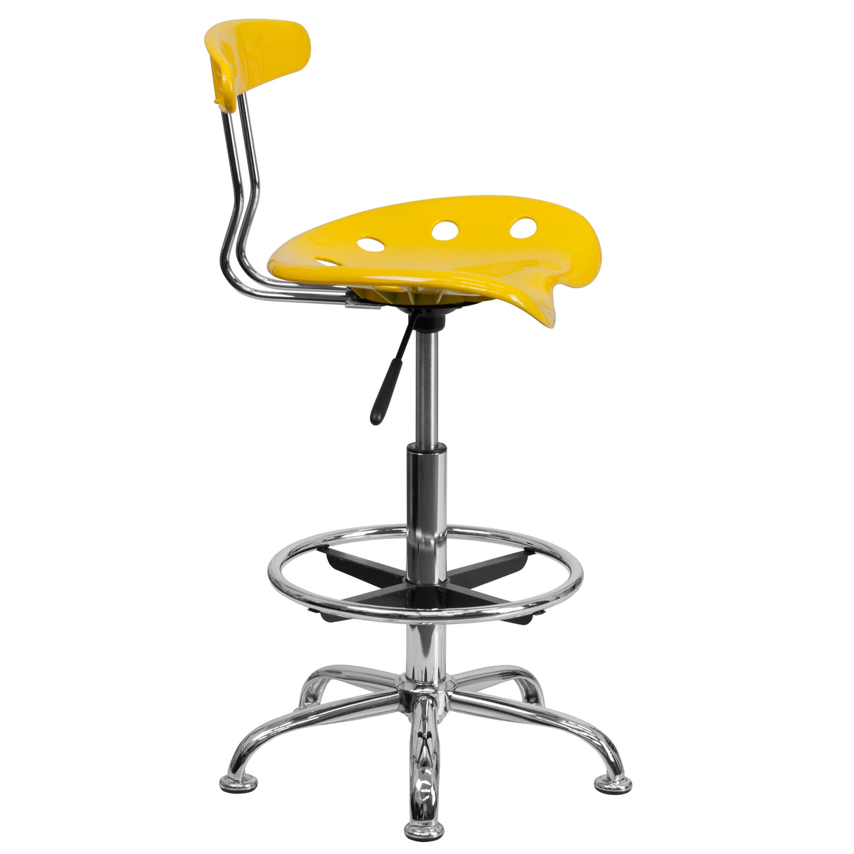 Vibrant Chrome Tractor Seat Drafting Stool