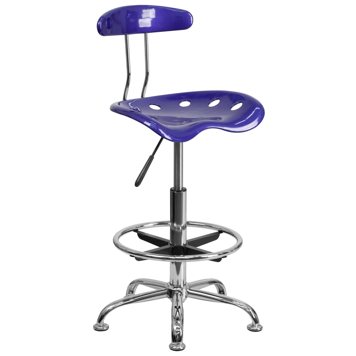 Vibrant Chrome Tractor Seat Drafting Stool