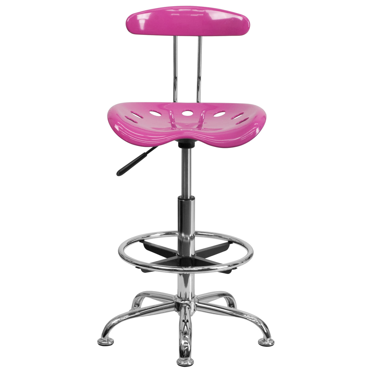 Vibrant Chrome Tractor Seat Drafting Stool