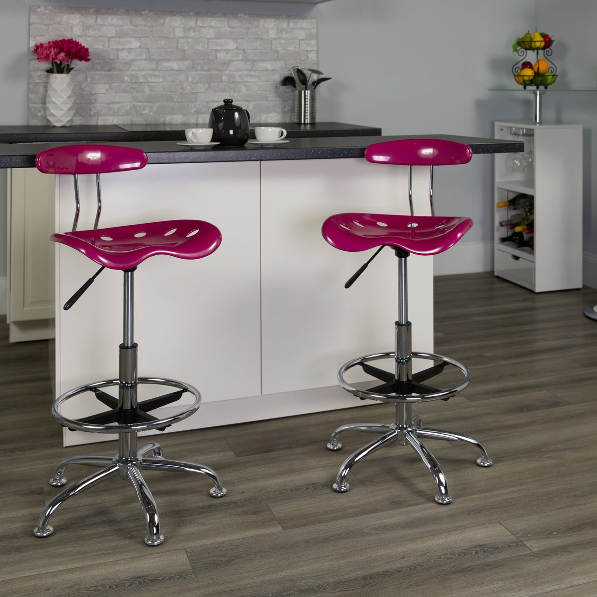 Vibrant Chrome Tractor Seat Drafting Stool