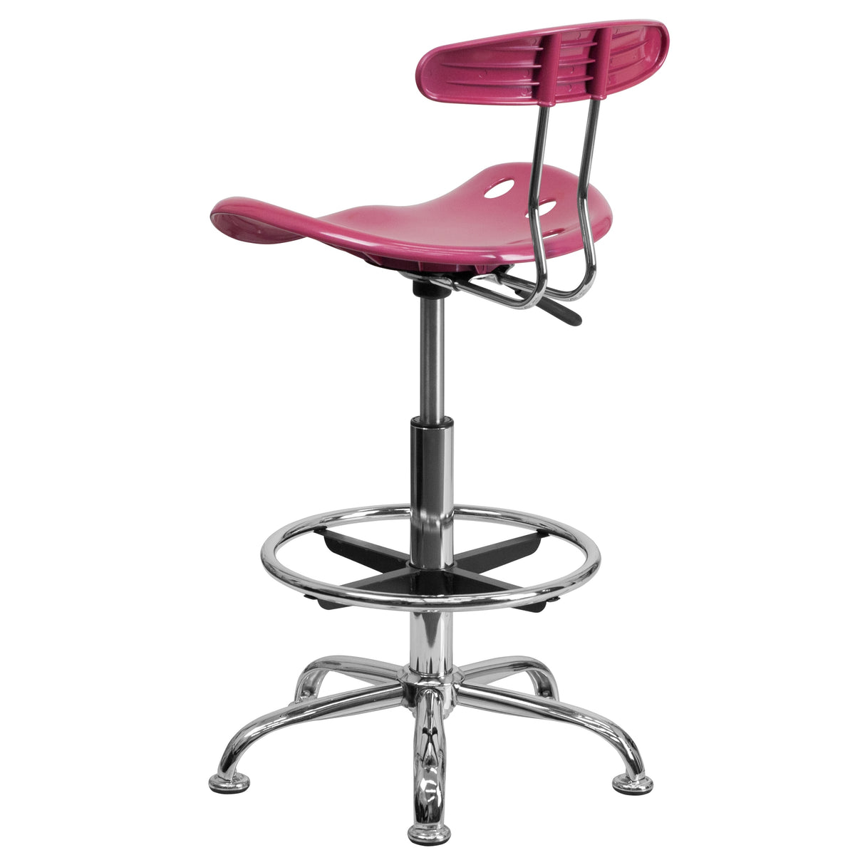 Vibrant Chrome Tractor Seat Drafting Stool