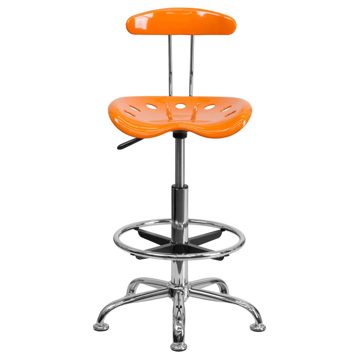 Vibrant Chrome Tractor Seat Drafting Stool
