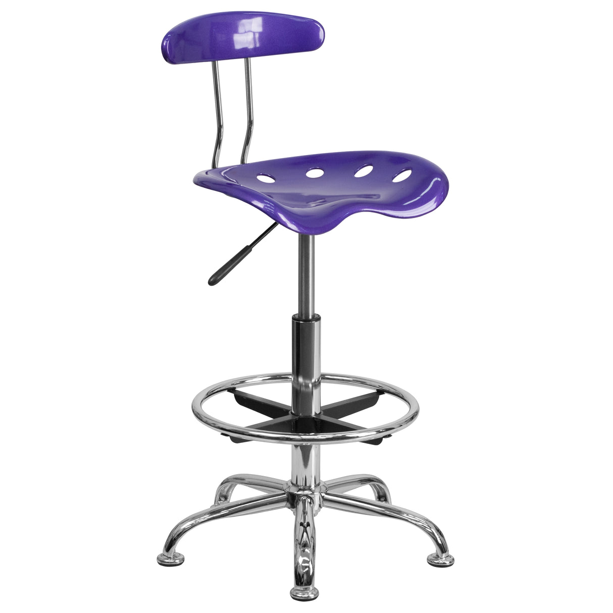 Vibrant Chrome Tractor Seat Drafting Stool