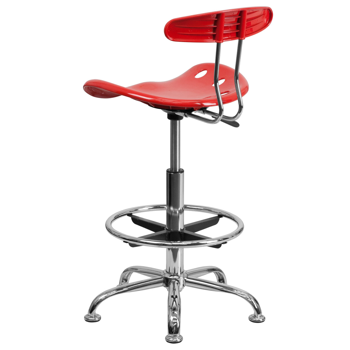 Vibrant Chrome Tractor Seat Drafting Stool